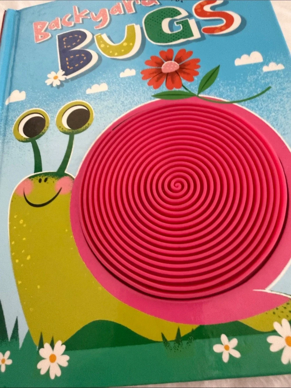 Backyard Bugs Kids Toy Book with Pink Spiral Snail